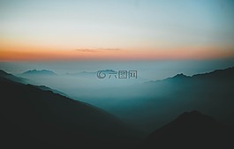 山,高原,云