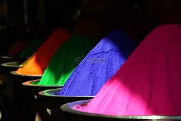 顏色,彩色的粉印度,holipulver