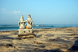 海,海灘,伙伴關系
