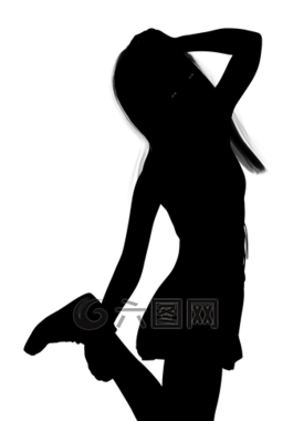 剪影,女孩,女子