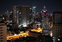 曼谷,大城市,夜