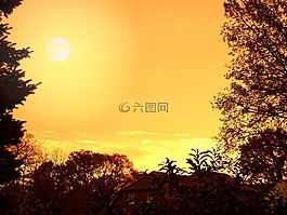 余輝,晚上,天空