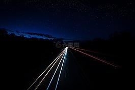 公路,光線軌跡,長時間曝光