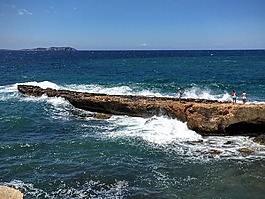 假日,巖石,海