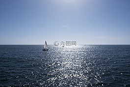 地平線,海灘,碼頭