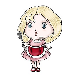 女孩,可愛,勺子