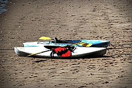 皮艇,岸,運動
