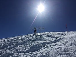 滑雪,雪,山