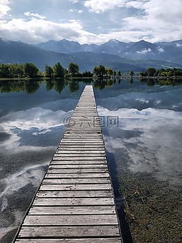 湖,山,景觀