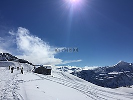 冬天,山,雪