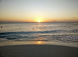 海灘,日落,日落海灘