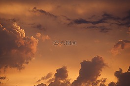 云,日落,abendstimmung