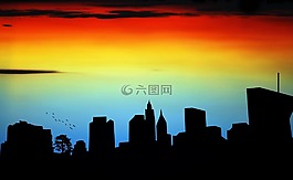 西,景觀,天空