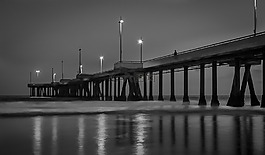 海灘,夜,海洋