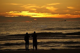 人類,海灘,太陽