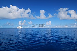 巡航船,船舶,藍(lán)色的大海