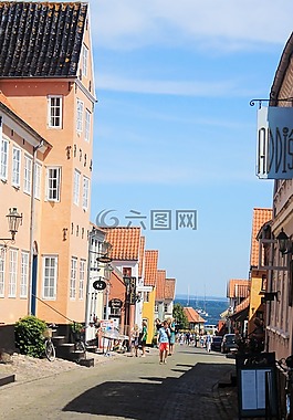 胡同,丹麥,院
