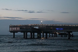 橋,黃昏,水