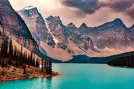 冰碛湖,加拿大,山