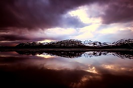 山,雪,湖