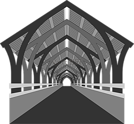 橋,木,老