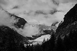 黑色和白色,山,高原