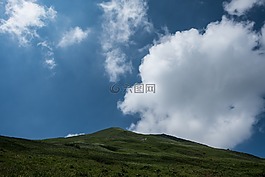 高原,山,綠色