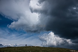 地平線,綠色,草