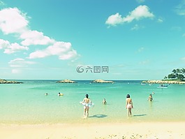 海,海灘,夏天