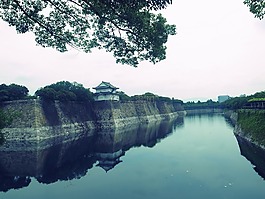 日本,城堡,河