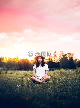綠色,草,草原