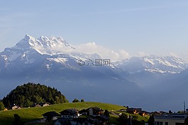 瑞士,景觀,山