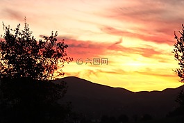 日落,陽光,景觀
