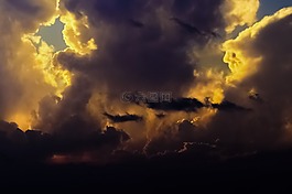 天空,云,日落