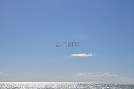 海灘,天空,海