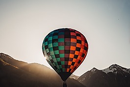 熱氣球,天空,日出