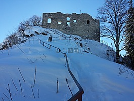 冬天,城堡,雪