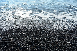 卡馬利,圣托里尼島,黑色 kiesstrand
