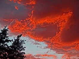 余輝,云,天空