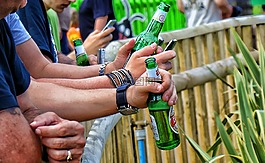 喝,啤酒,酒精