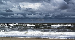 海,云,海灘
