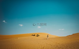 沙漠,景觀,晚間