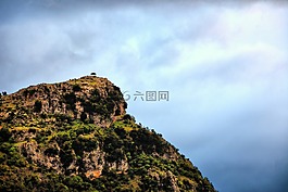 懸崖,云,山