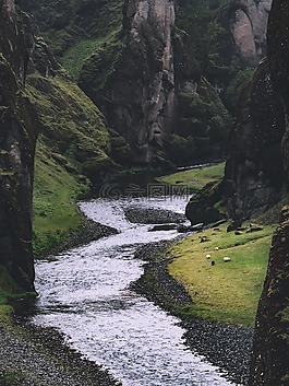 巖,河,水