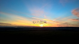 日落,云,天空
