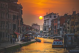 運河,水,船