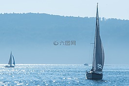 帆船,博登湖,船舶