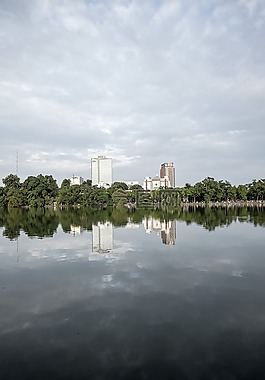 景觀,城市,湖
