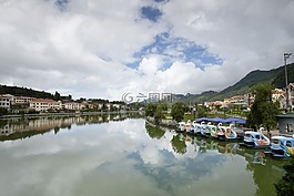 景觀,城市,湖