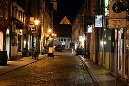 城市,弗伦斯堡,夜间照片